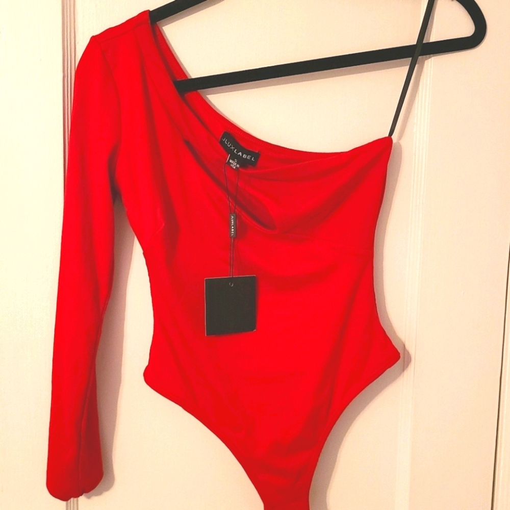 Small Red cutout bodysuit NWT